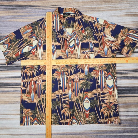 VTG- ROYAL CREATIONS Hawaiian Surfer Board Palm S/S Allover Beach Shirt Men's XL - Picture 6 of 6